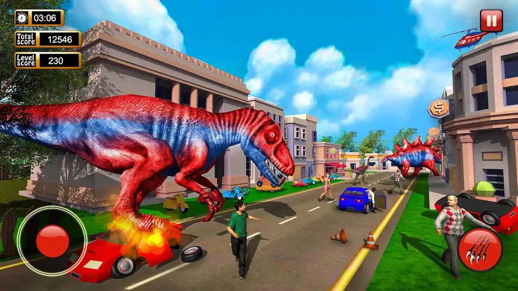 Download Dinosaur Games City Rampage MOD [Unlimited money/coins] + MOD [Menu] APK for Android