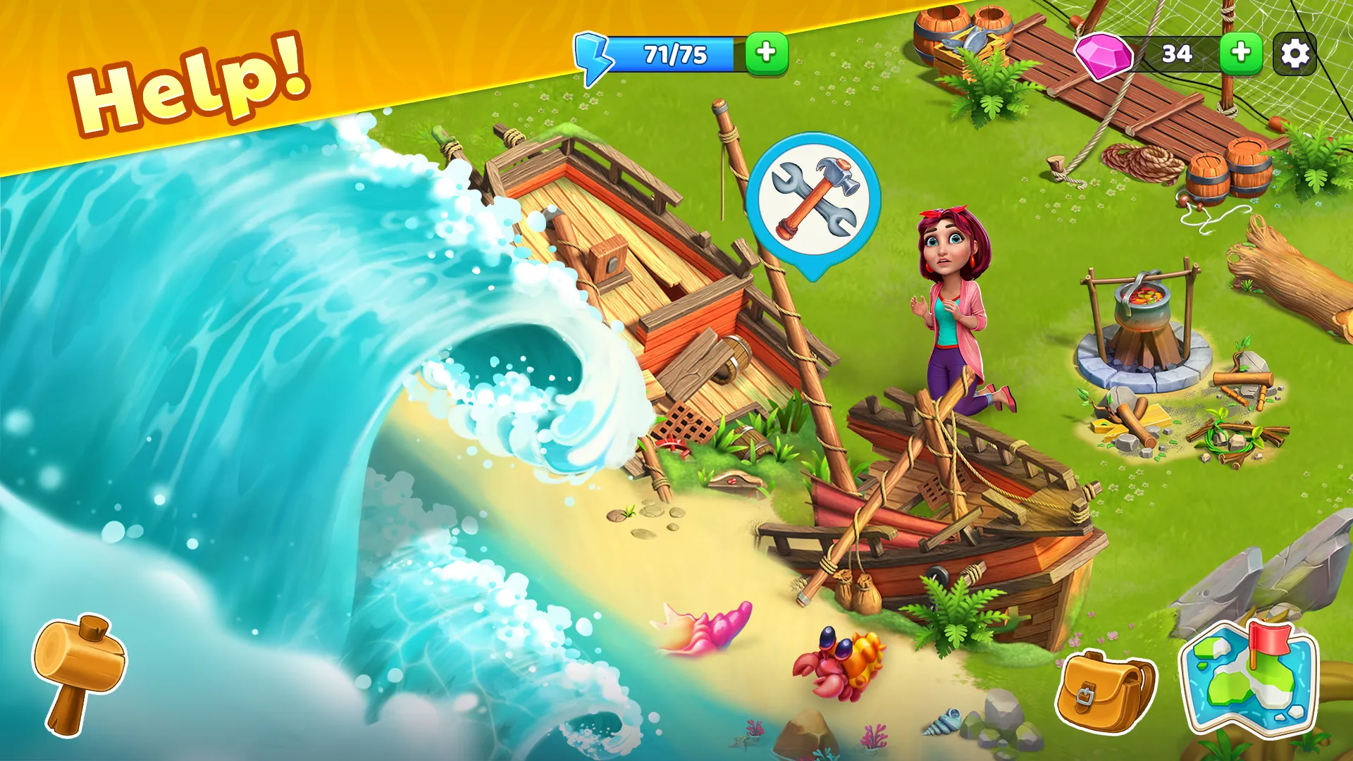 Bermuda Adventures: игра-ферма v1.19.0 APK Мод (Бесплатные покупки) Screenshot 2 Bermuda Adventures: игра-ферма v1.19.0 APK Мод (Бесплатные покупки) Screenshot 2