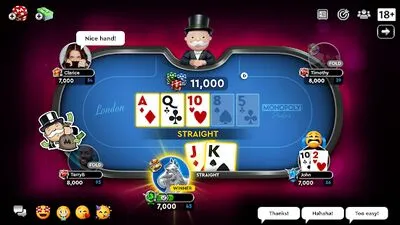 Baixe MONOPOLY Poker (MOD de Dinheiro Infinito) para Android - Captura de tela 1