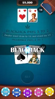 Baixe Blackjack 21: jogo de cartas de cassino (Todos os MOD desbloqueados) para Android - Captura de tela 1
