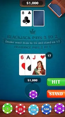 Baixe Blackjack 21: jogo de cartas de cassino (Todos os MOD desbloqueados) para Android - Captura de tela 2