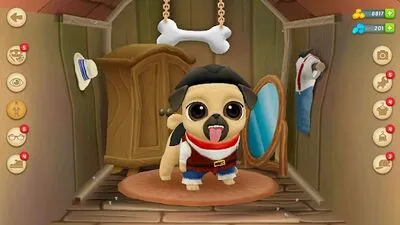 Baixe Meu Animal de Estimação Virtual Louie o Pug (Todos os MODs Desbloqueados) para Android - Captura de tela 2
