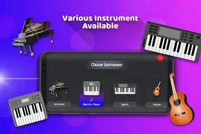 Baixe o Real Piano Keyboard (MOD de Dinheiro Ilimitado) para Android - Captura de tela 1