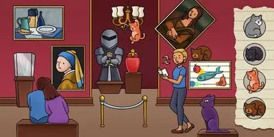 Baixe Detective Mio—Encontre Gatos Escondidos (Dinheiro Infinito MOD) para Android - Captura de tela 1