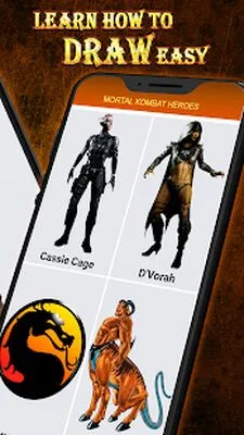 Baixe Como desenhar personagens de Mortal K (MOD Premium) para Android - Captura de tela 1