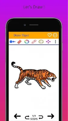 Baixe Como Desenhar um Tigre Passo a Passo (MOD Grátis com Anúncios) para Android - Captura de tela 3