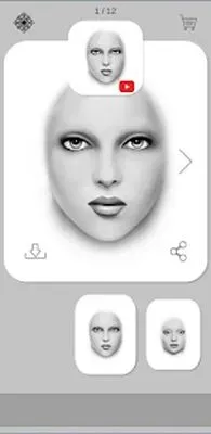 Download e Colore: Grayscale MakeUp Face Charts (MOD Premium) para Android - Captura de tela 2