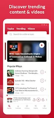 Baixe o Aplicativo de Podcast: Podcasts Grátis e Offline por Player FM (MOD Premium) para Android - Captura de tela 2