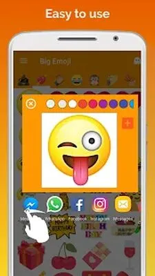 Baixe Big Emoji, grandes emojis, adesivos para WhatsApp (MOD Premium) para Android - Captura de tela 1