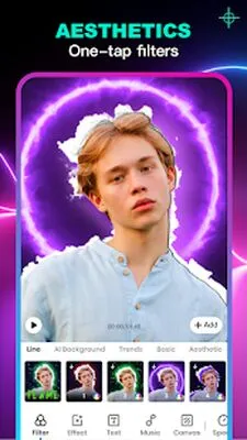 Baixe Veffecto Video Effects Editor (MOD Premium) para Android - Captura de tela 1
