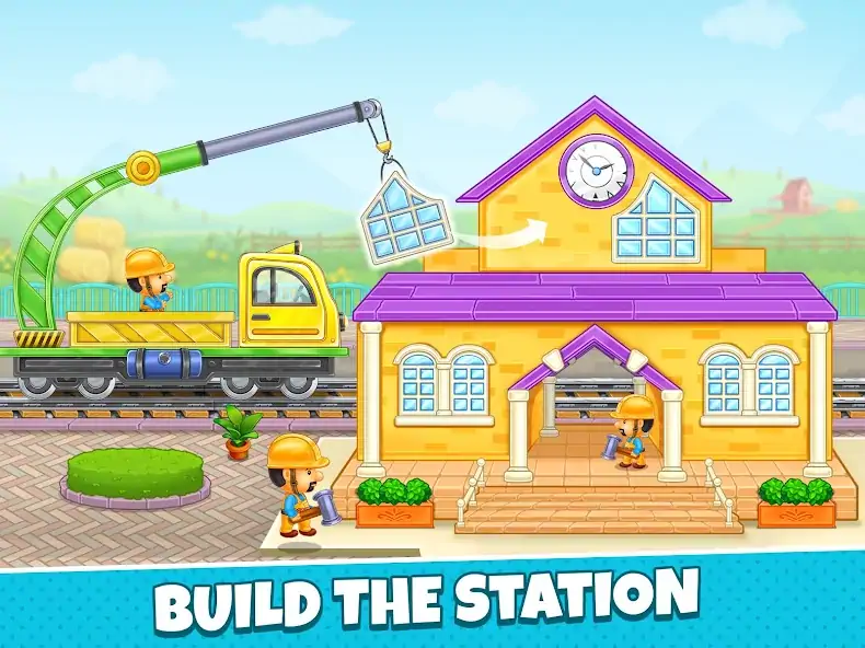 Download Kids Train Game: Build Station MOD [Unlimited money] + MOD [Menu] APK for Android
