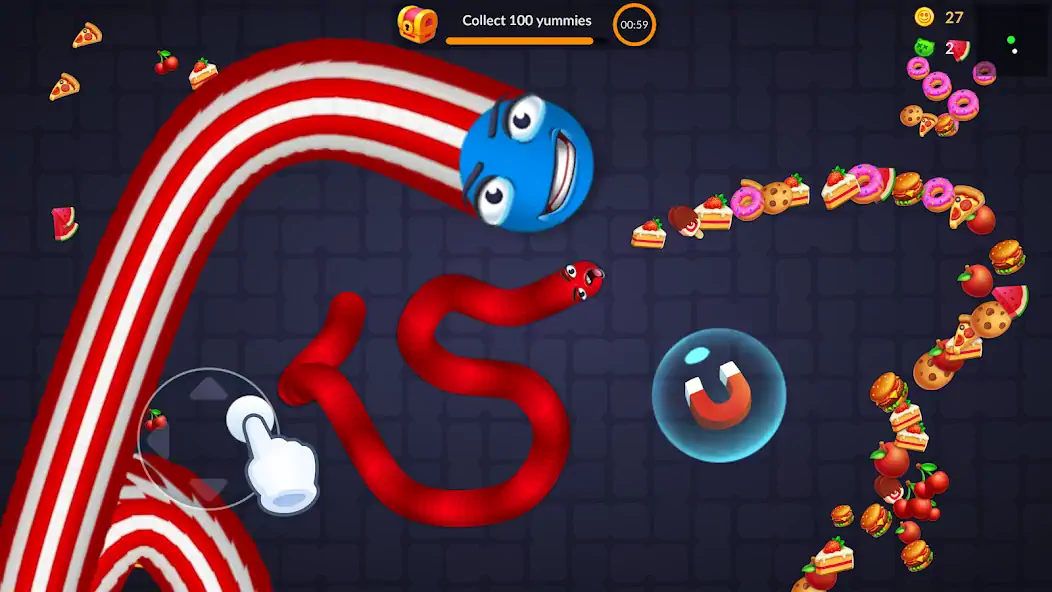 Download Snake vs Worms: Fun .io Zone MOD [Unlimited money] + MOD [Menu] APK for Android