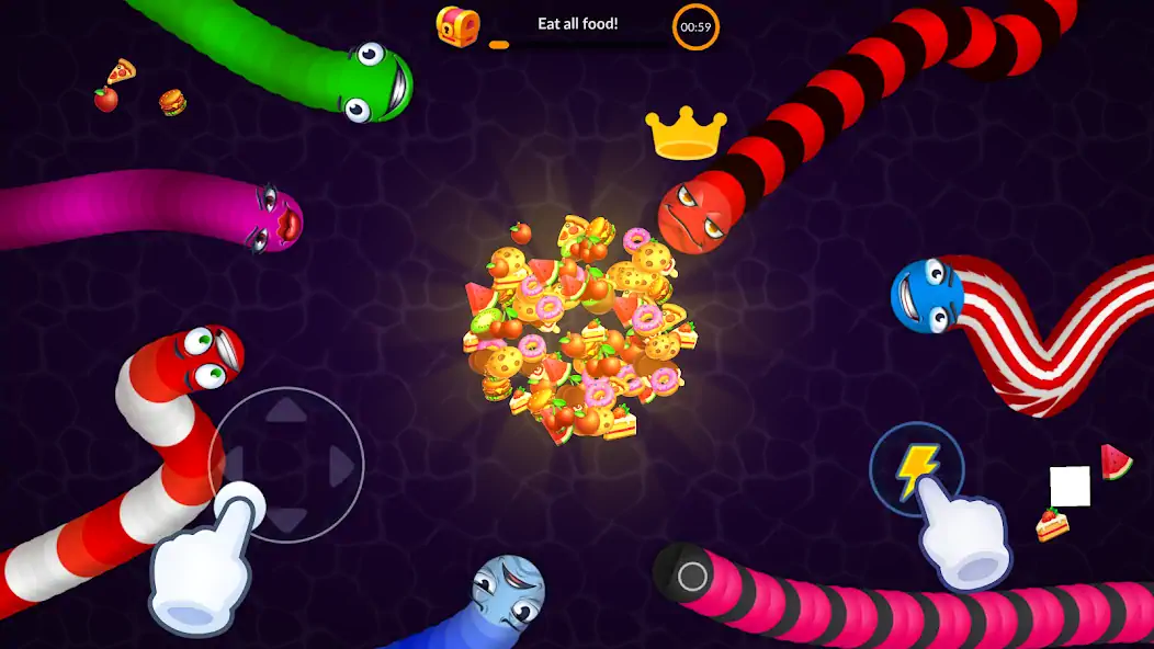 Download Snake vs Worms: Fun .io Zone MOD [Unlimited money] + MOD [Menu] APK for Android