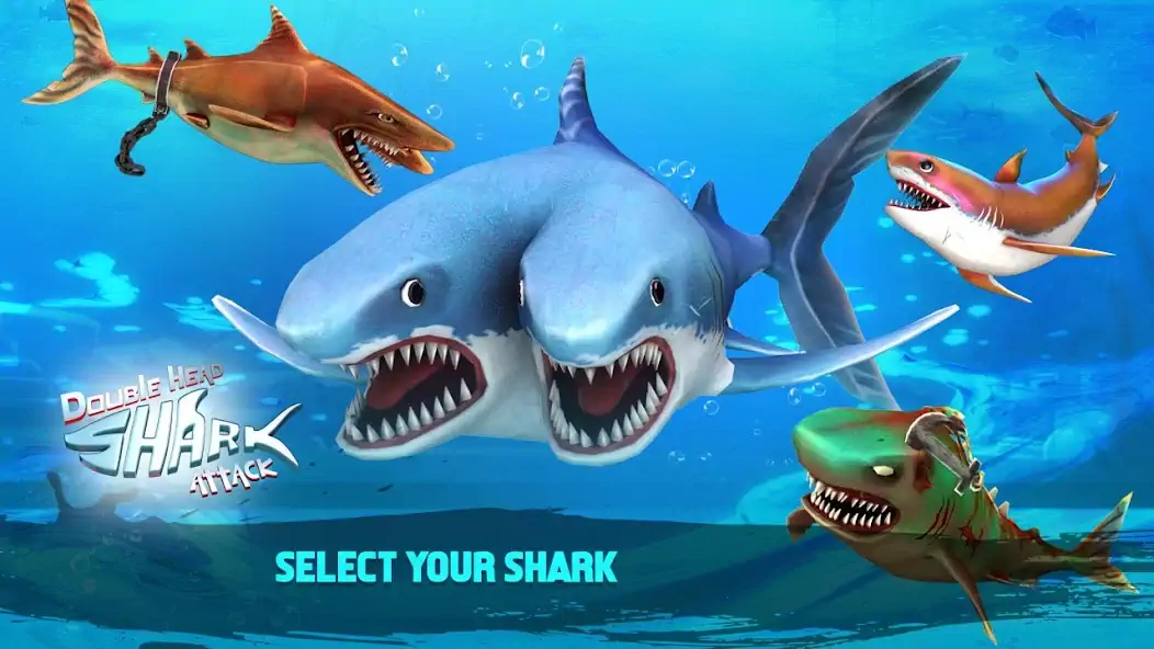 Download Double Head Shark Attack PVP MOD [Unlimited money/gems] + MOD [Menu] APK for Android