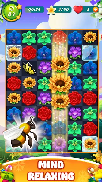 Download Bloom Rose - Match 3 Puzzles MOD [Unlimited money/gems] + MOD [Menu] APK for Android
