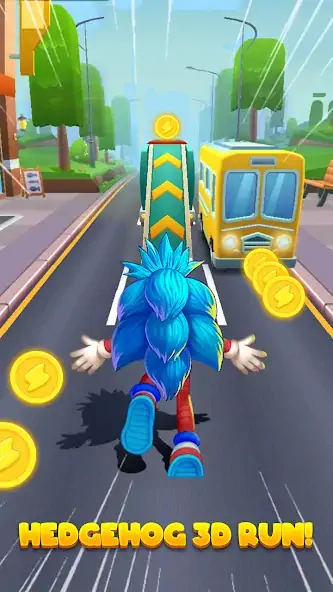 Download Hedgehog 3D Blue Run MOD [Unlimited money/gems] + MOD [Menu] APK for Android