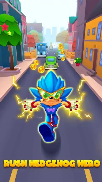 Download Hedgehog 3D Blue Run MOD [Unlimited money/gems] + MOD [Menu] APK for Android
