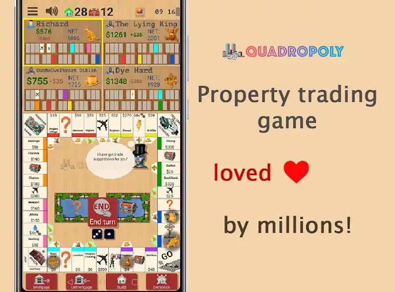 Download Quadropoly - Classic Business MOD [Unlimited money/gems] + MOD [Menu] APK for Android