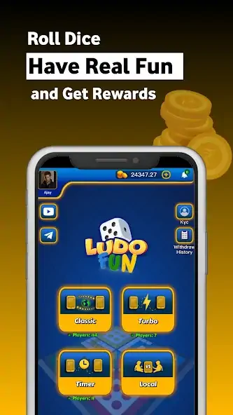 Download Ludo Fun - Play Ludo and Win MOD [Unlimited money/gems] + MOD [Menu] APK for Android