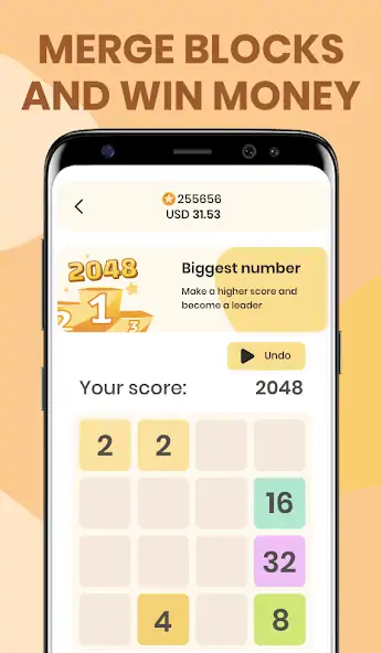 Download 2048 - Solve and earn money! MOD [Unlimited money] + MOD [Menu] APK for Android