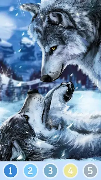 Download Wolf Coloring,Paint by numbers MOD [Unlimited money/gems] + MOD [Menu] APK for Android