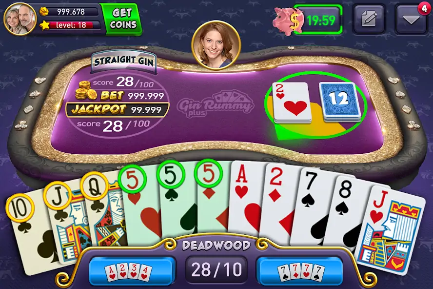 Download Gin Rummy Plus MOD [Unlimited money/gems] + MOD [Menu] APK for Android