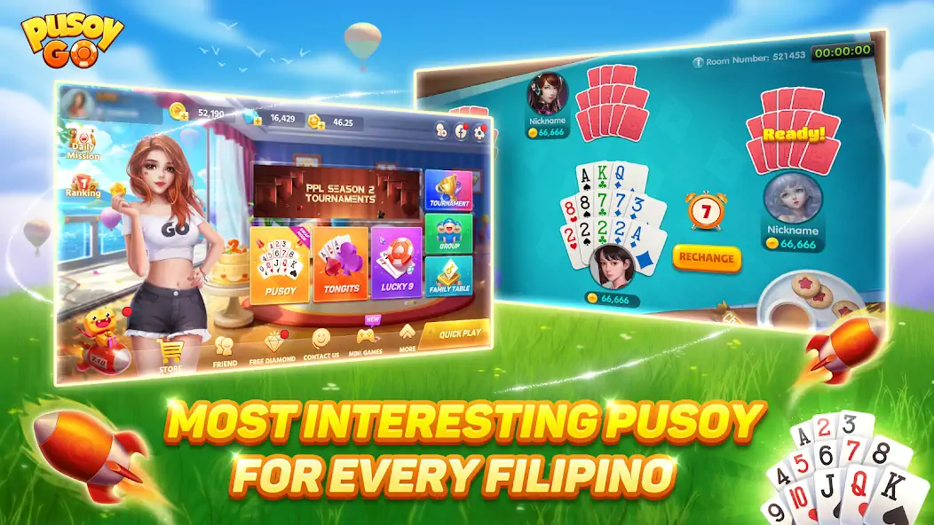 Download Pusoy Go-Competitive 13 Cards MOD [Unlimited money/gems] + MOD [Menu] APK for Android