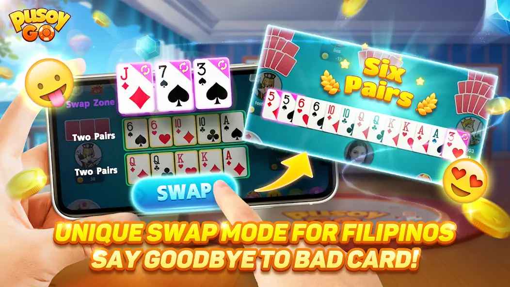 Download Pusoy Go-Competitive 13 Cards MOD [Unlimited money/gems] + MOD [Menu] APK for Android