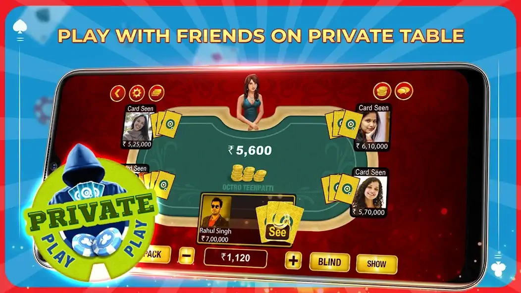 Download Teen Patti Octro: Live 3patti MOD [Unlimited money] + MOD [Menu] APK for Android