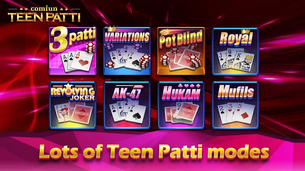 Download Teen Patti Comfun Card Online MOD [Unlimited money/gems] + MOD [Menu] APK for Android