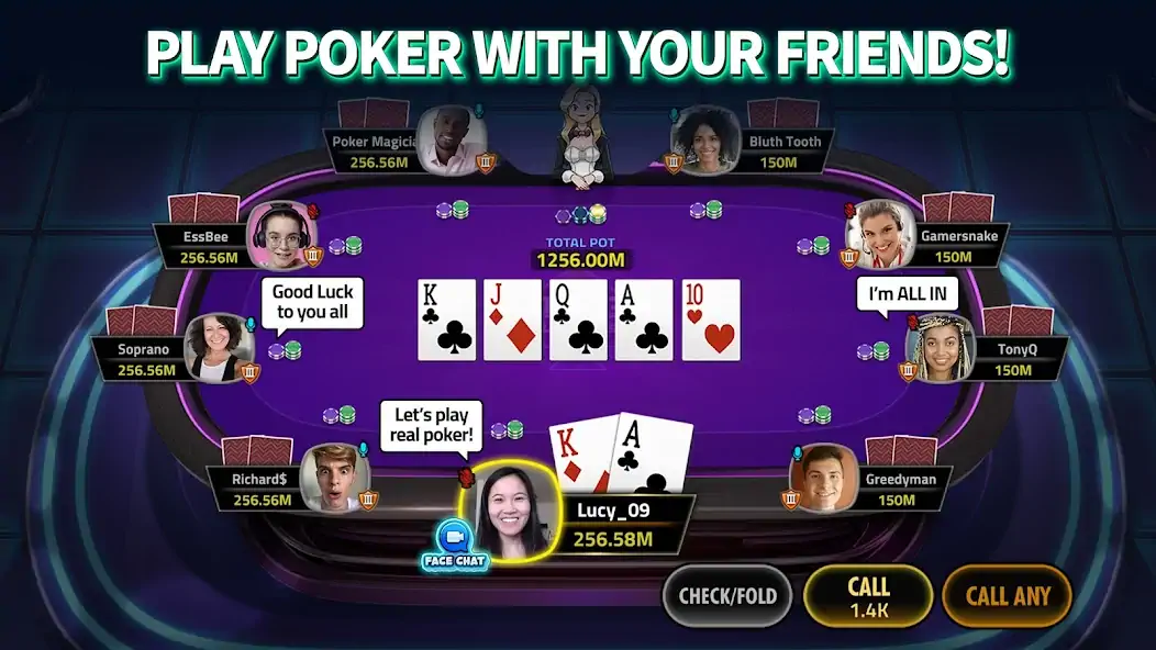 Download House of Poker - Texas Holdem MOD [Unlimited money/gems] + MOD [Menu] APK for Android