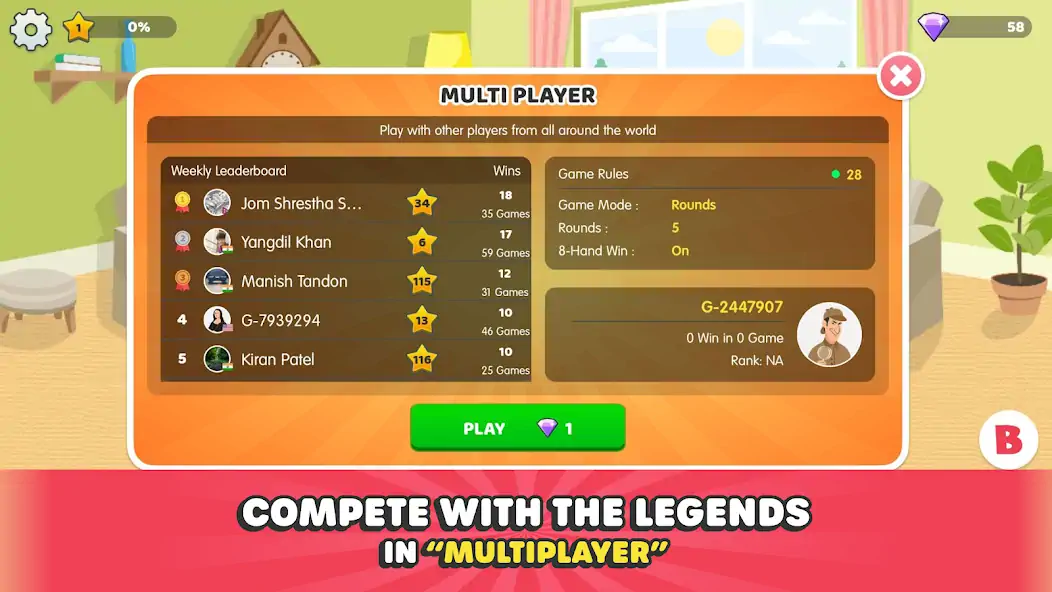 Download Callbreak Legend by Bhoos MOD [Unlimited money/gems] + MOD [Menu] APK for Android