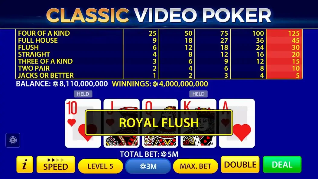 Download Video Poker by Pokerist MOD [Unlimited money/coins] + MOD [Menu] APK for Android
