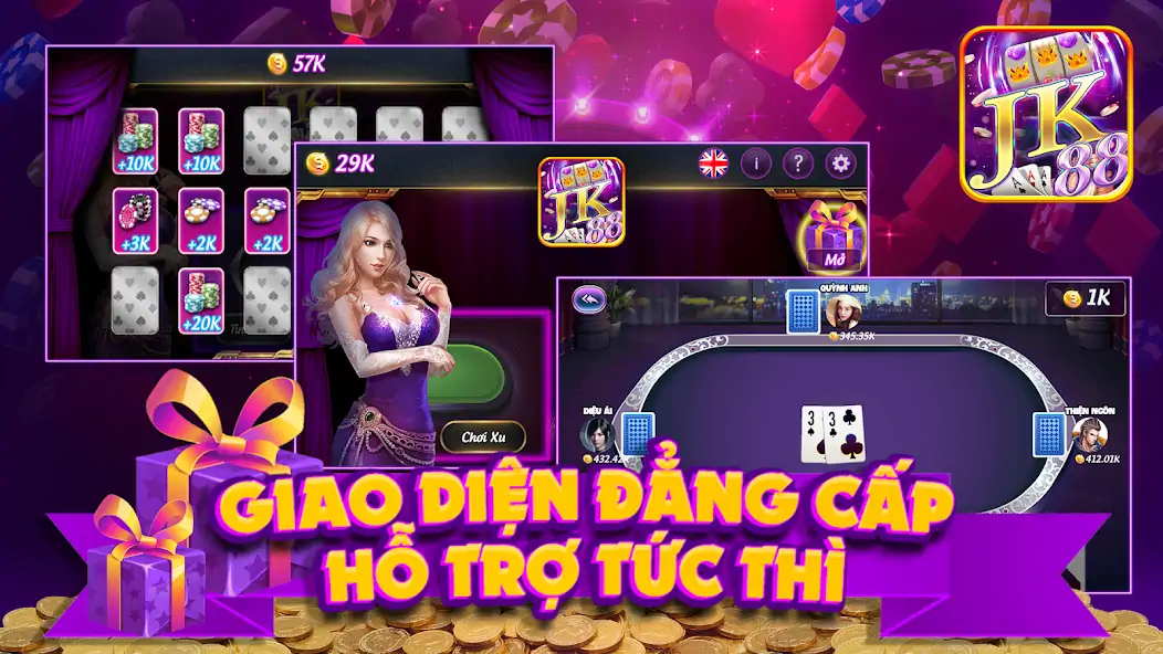 Download JK88 Game Bai No Hu MOD [Unlimited money] + MOD [Menu] APK for Android