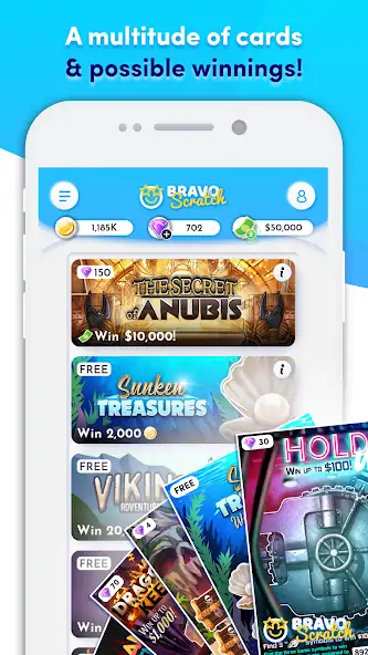 Download Bravoscratch, scratch games! MOD [Unlimited money/gems] + MOD [Menu] APK for Android