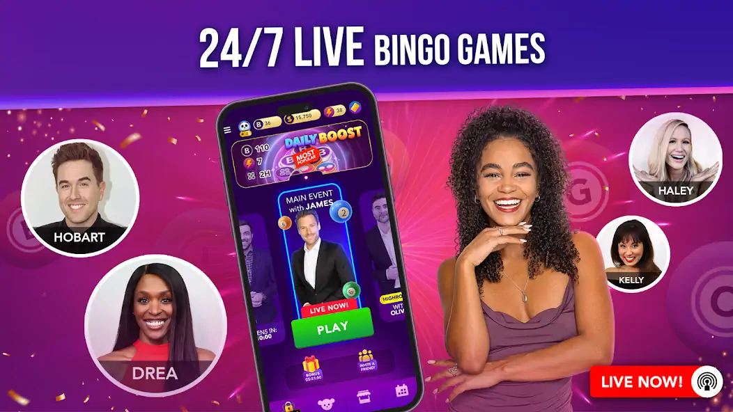 Download Live Play Bingo: Real Hosts MOD [Unlimited money] + MOD [Menu] APK for Android