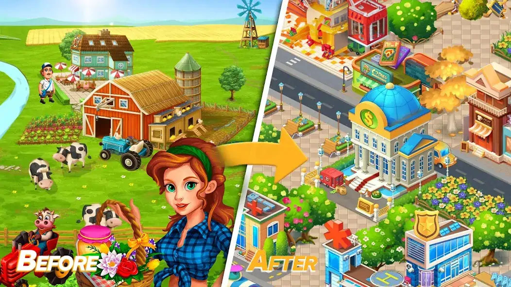 Download Big Farmer Town: Offline Games MOD [Unlimited money/coins] + MOD [Menu] APK for Android