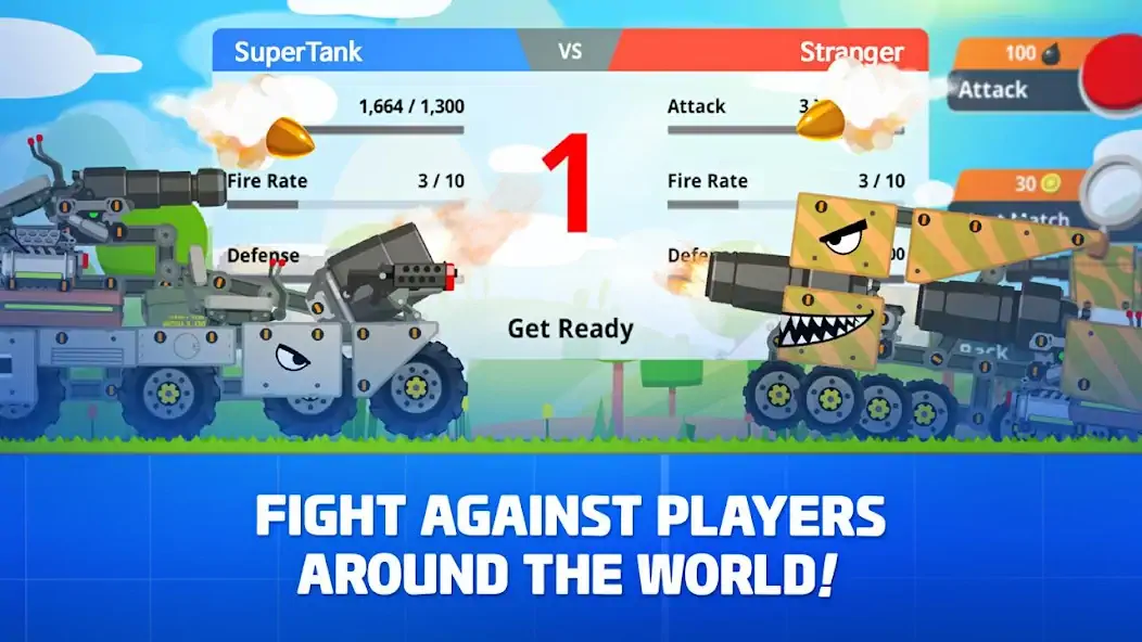 Download Super Tank Rumble MOD [Unlimited money/gems] + MOD [Menu] APK for Android