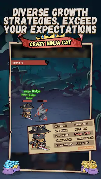 Download Ninja Cat - Idle Arena MOD [Unlimited money] + MOD [Menu] APK for Android