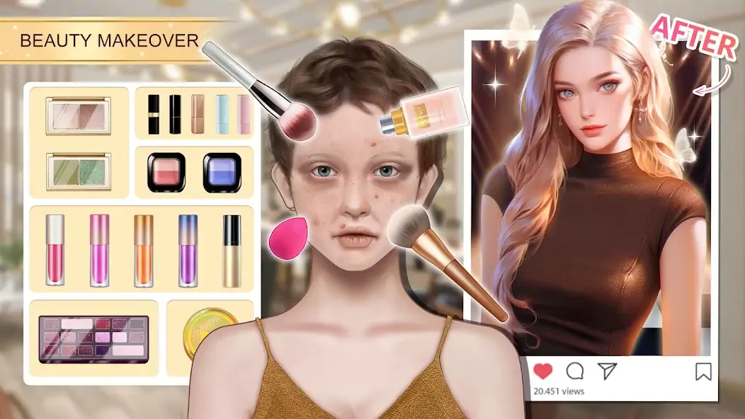 Download Beauty Makeover - Makeup Games MOD [Unlimited money/gems] + MOD [Menu] APK for Android