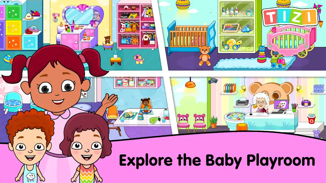 Download My Tizi Town Daycare Baby Game MOD [Unlimited money] + MOD [Menu] APK for Android