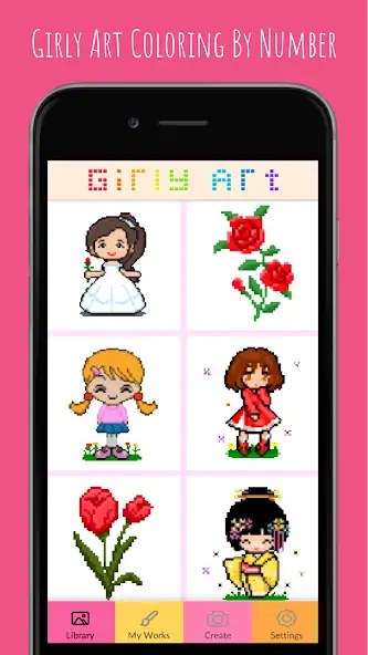Download Girly Art Coloring By Number MOD [Unlimited money/coins] + MOD [Menu] APK for Android