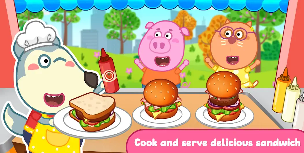 Download Wolfoo Cooking Game - Sandwich MOD [Unlimited money/gems] + MOD [Menu] APK for Android