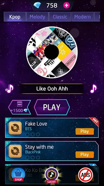 Download Kpop Piano: Dream Piano Tiles MOD [Unlimited money/gems] + MOD [Menu] APK for Android