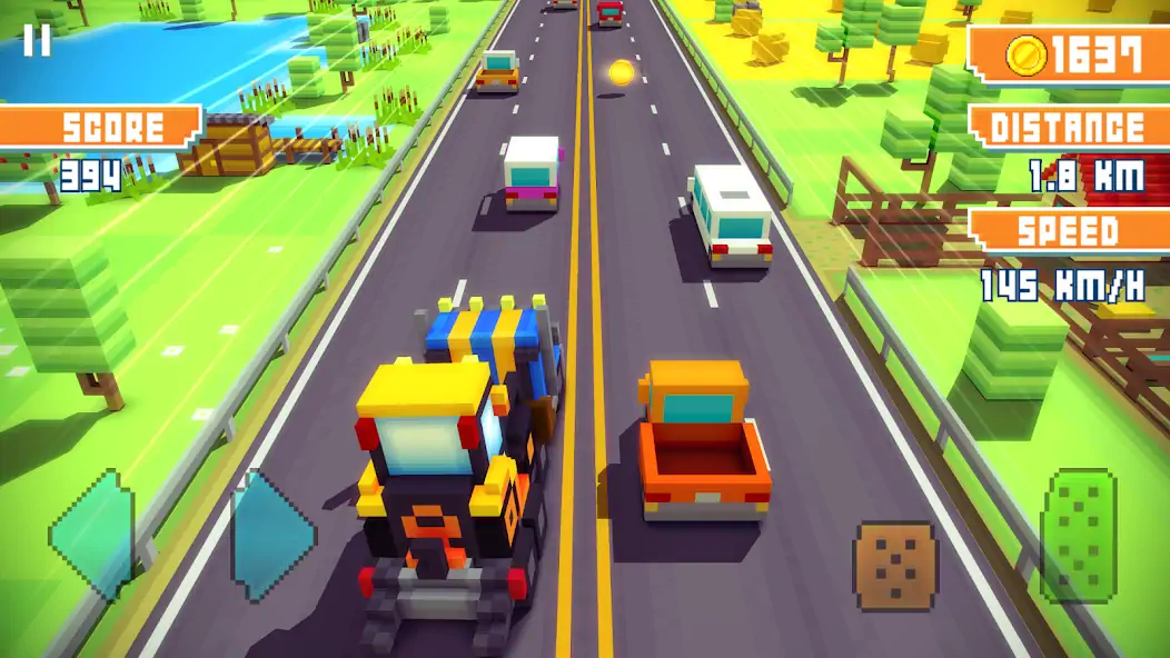 Download Blocky Highway: Traffic Racing MOD [Unlimited money/gems] + MOD [Menu] APK for Android