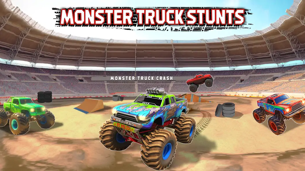 Download Monster Truck Stunt -Car Crash MOD [Unlimited money/gems] + MOD [Menu] APK for Android