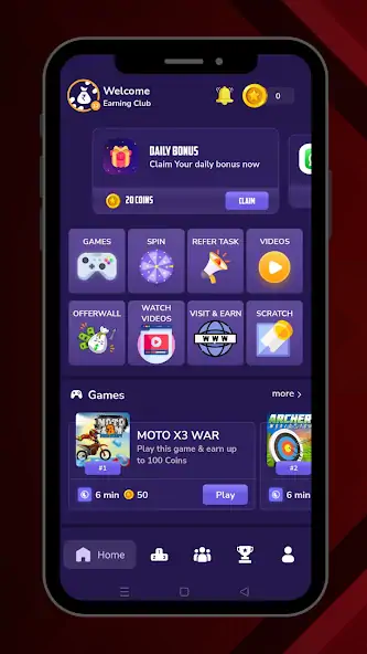 Download Earning Club Daily Coin Reward MOD [Unlimited money/gems] + MOD [Menu] APK for Android