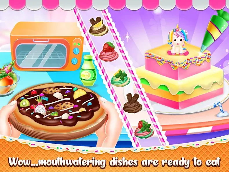 Download Sweet unicorn cake bakery chef MOD [Unlimited money/coins] + MOD [Menu] APK for Android