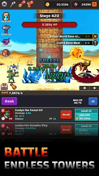 Download Tower Quest: Pixel Idle RPG MOD [Unlimited money/gems] + MOD [Menu] APK for Android