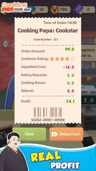 Download Cooking Papa:Cookstar MOD [Unlimited money/coins] + MOD [Menu] APK for Android
